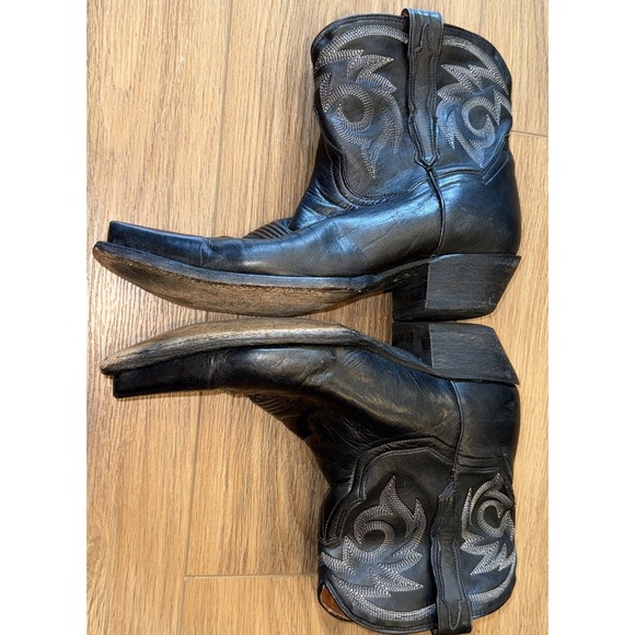 Dan Post Cowboy Ankle Boot Black  Leather Registered Size 8 1/2 Western - Picture 4 of 16